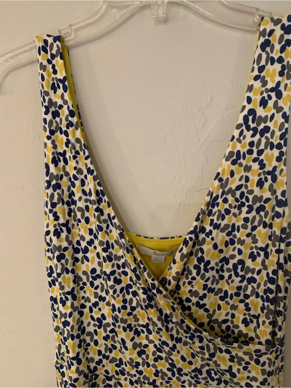 Boden Yellow & Blue Floral Wrap-Effect Midi Sun Dress UK10/US 6 no flaw - Picture 3 of 7